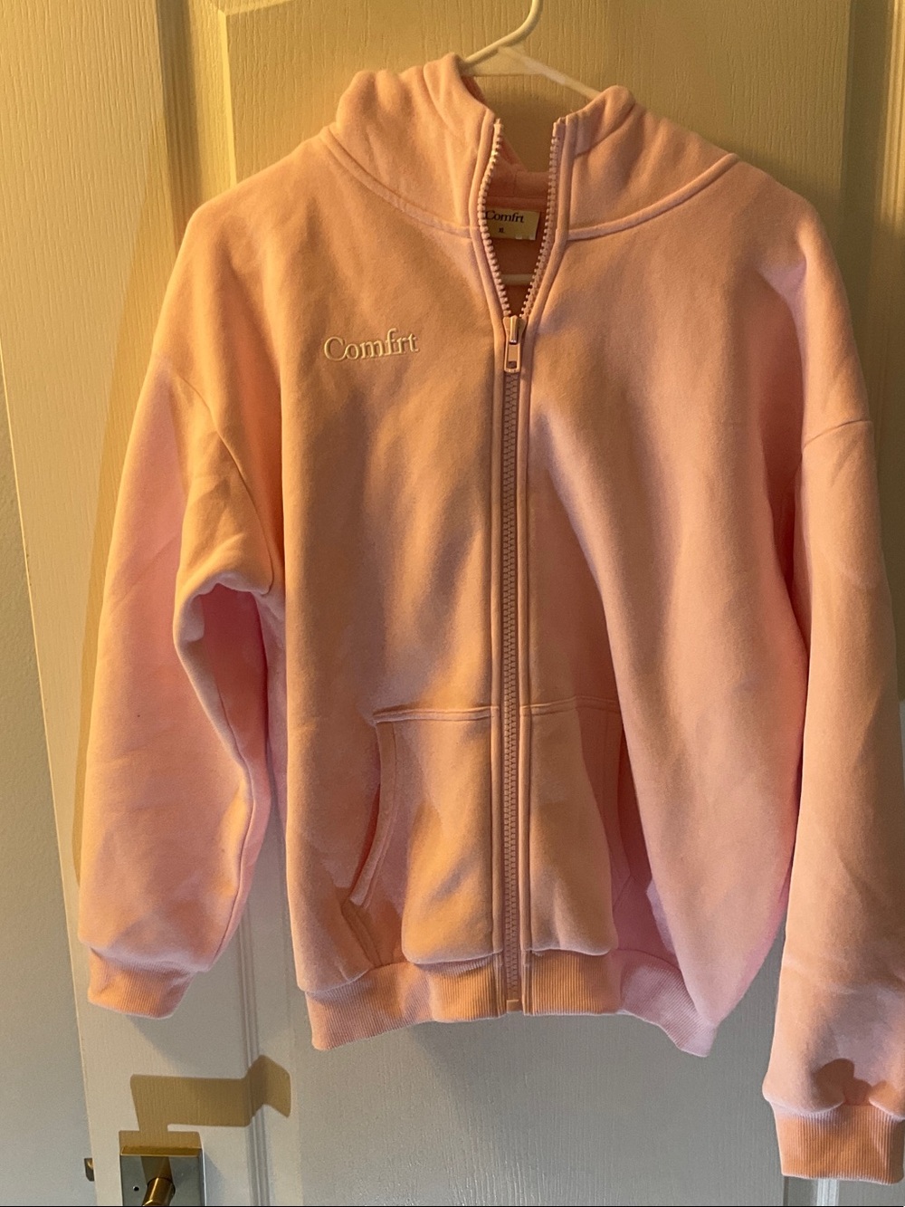NWOT. Comfort Kids Zip Hoodie in Light Pink. Never worn